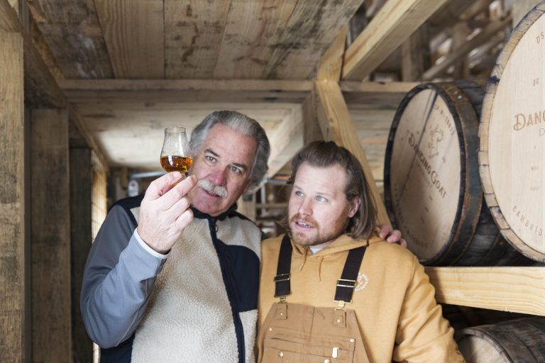 On to the next adventure.  Evaluating our aged whiskey stocks at the Dancing Goat Distillery in Cambridge, Wisconsin 2023.