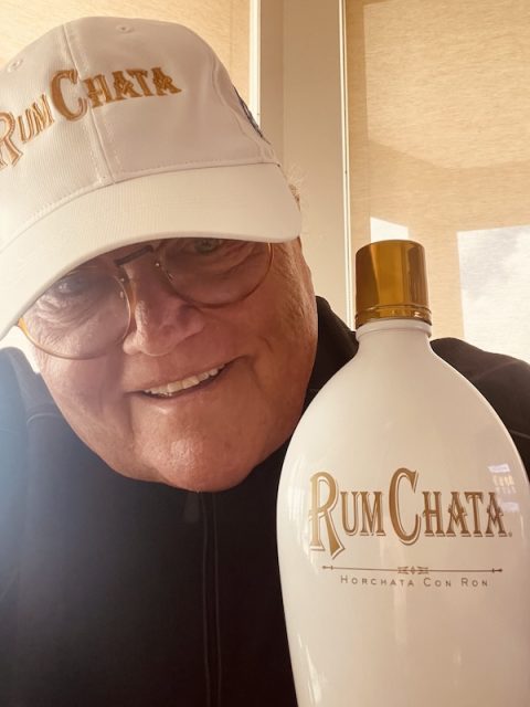 My original partner, Pete DiDonato, with iconic bottle he designed.  He was also the genius who came up with the name RumChata.