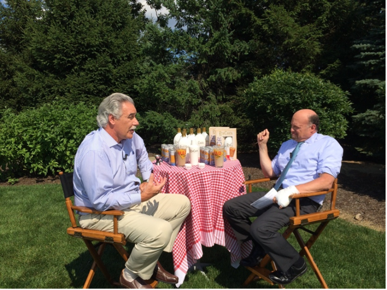 My appearance on Mad Money in July 2014, we did the shoot outside as I was talking about RumChata Iced Coffee,  I was sad to miss the Mad Money studio.