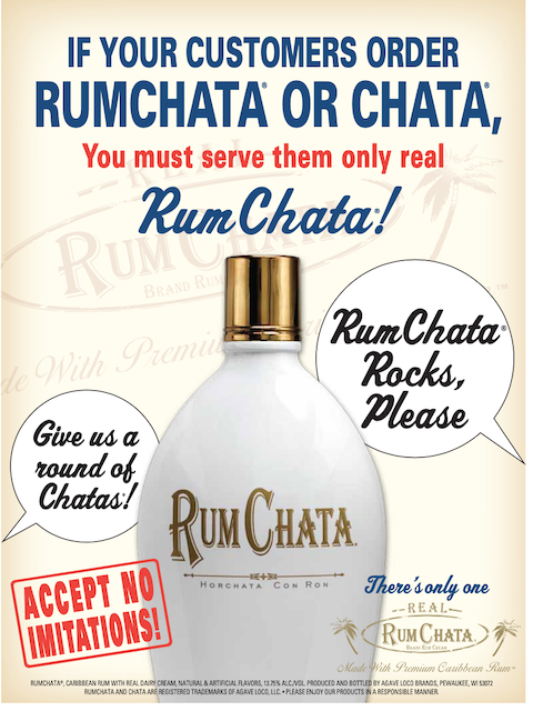 This is a trade ad we had to run because the ‘knock off’ brands were selling into bars and telling the accounts to substitute for RumChata.  We personally encountered many accounts that would try to pour a cheap version when we ordered RumChata, it became somewhat of an epidemic and we couldn’t possibly reach all the accounts that were doing it.