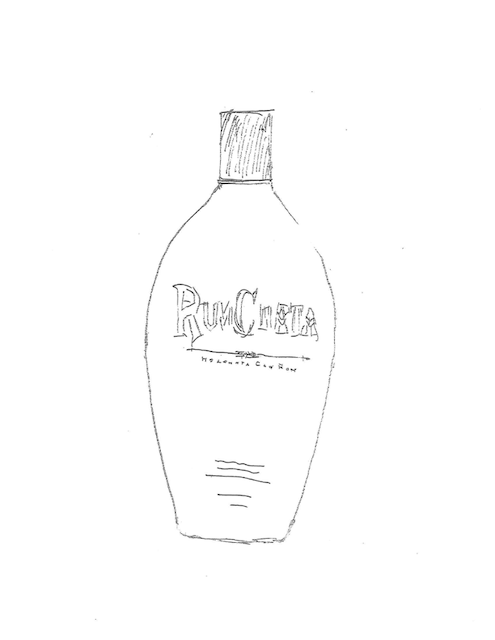 Pete DiDonato’s design sketch.  He thought I wouldn’t like it because it reminded him of a suntan lotion bottle.  It was perfect for our exotic island imagery for the brand.