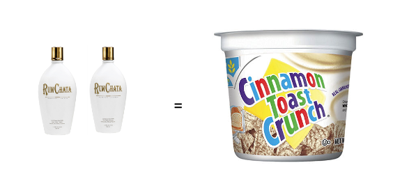The secret that got the ball rolling, promoting the Cinnamon Toast Crunch shot.  Buy two bottles and get the garnish for the shot.